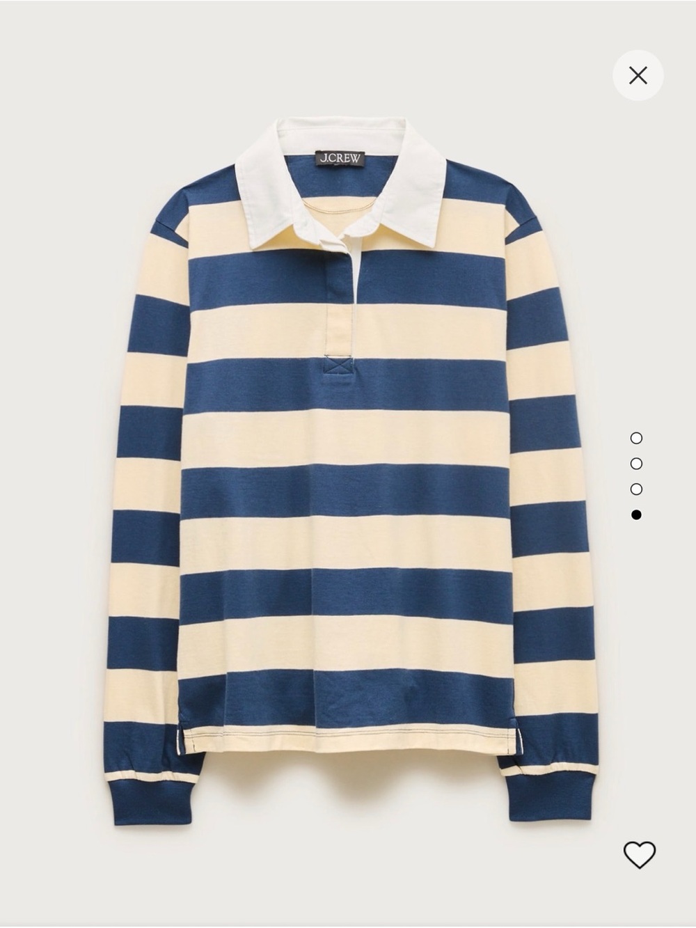 NWT J. Crew Boyfriend Jersey Striped Rugby Shirt – Navy and Cream, size small - Picture 3 of 3